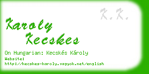 karoly kecskes business card